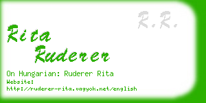 rita ruderer business card